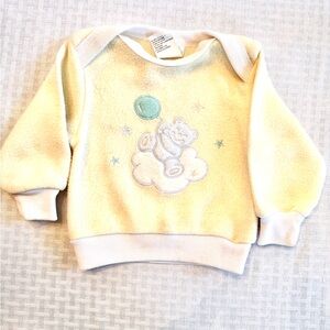 Vintage Bright Future Baby Fleece Sweatshirt 6-9M Cream Teddy Bear 1992 RN27829
